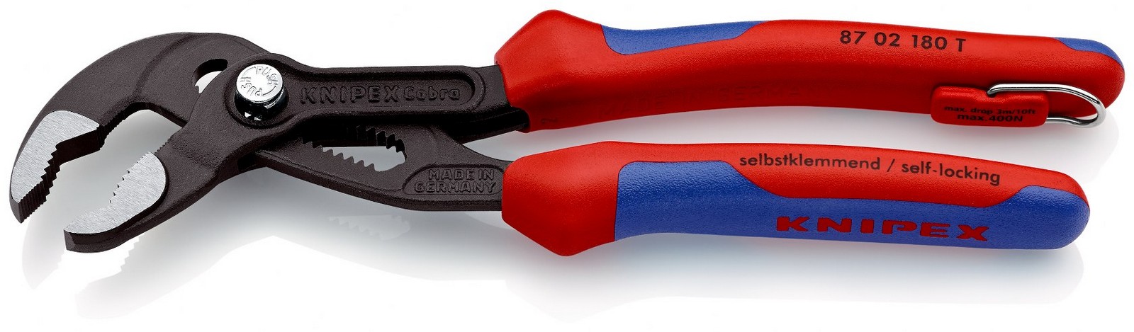 Knipex 87 02 180 T BK Cobra® cevna klešta, 180 mm  (87 02 180 T BK)